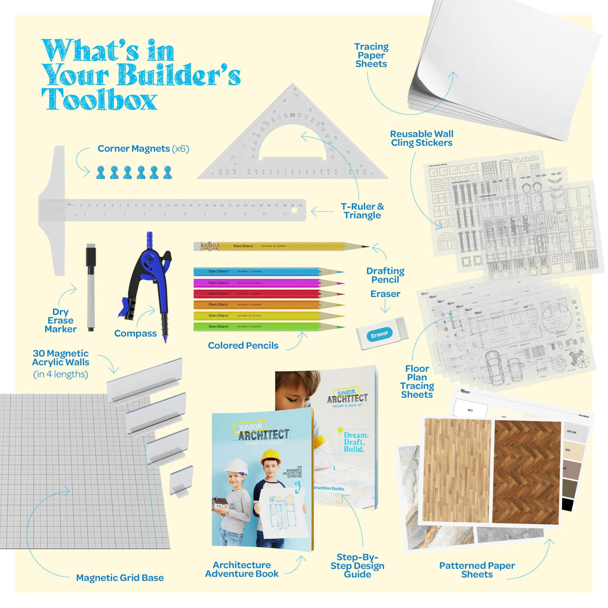 Tracing paper in the Dan&Darci kit supports precise layout sketches