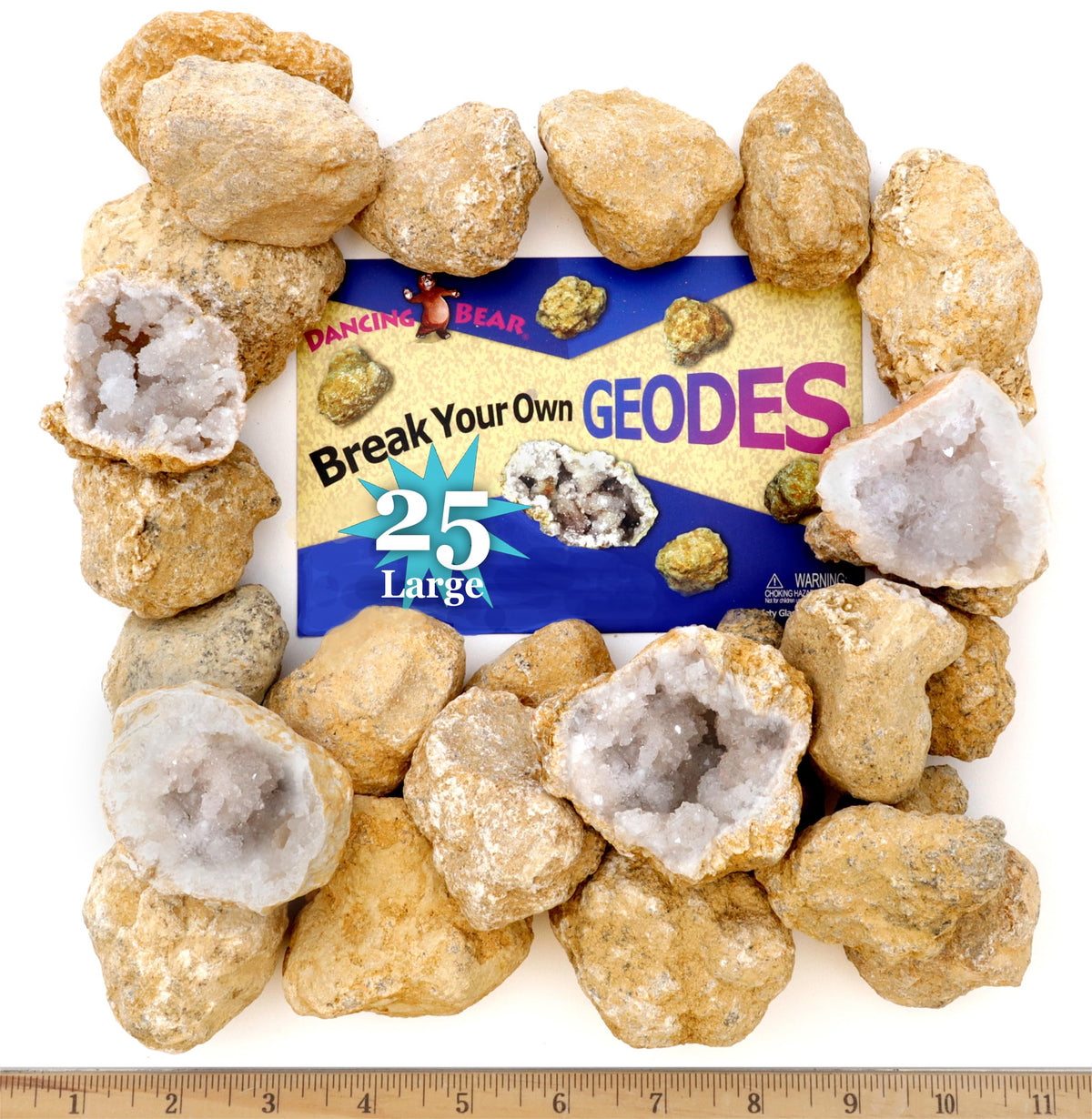 Dancing Bear geodes 25-pack outer shells invite hands-on science exploration at home.