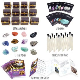Dancing Bear treasure chest clay blocks hiding gemstones for classroom adventures.