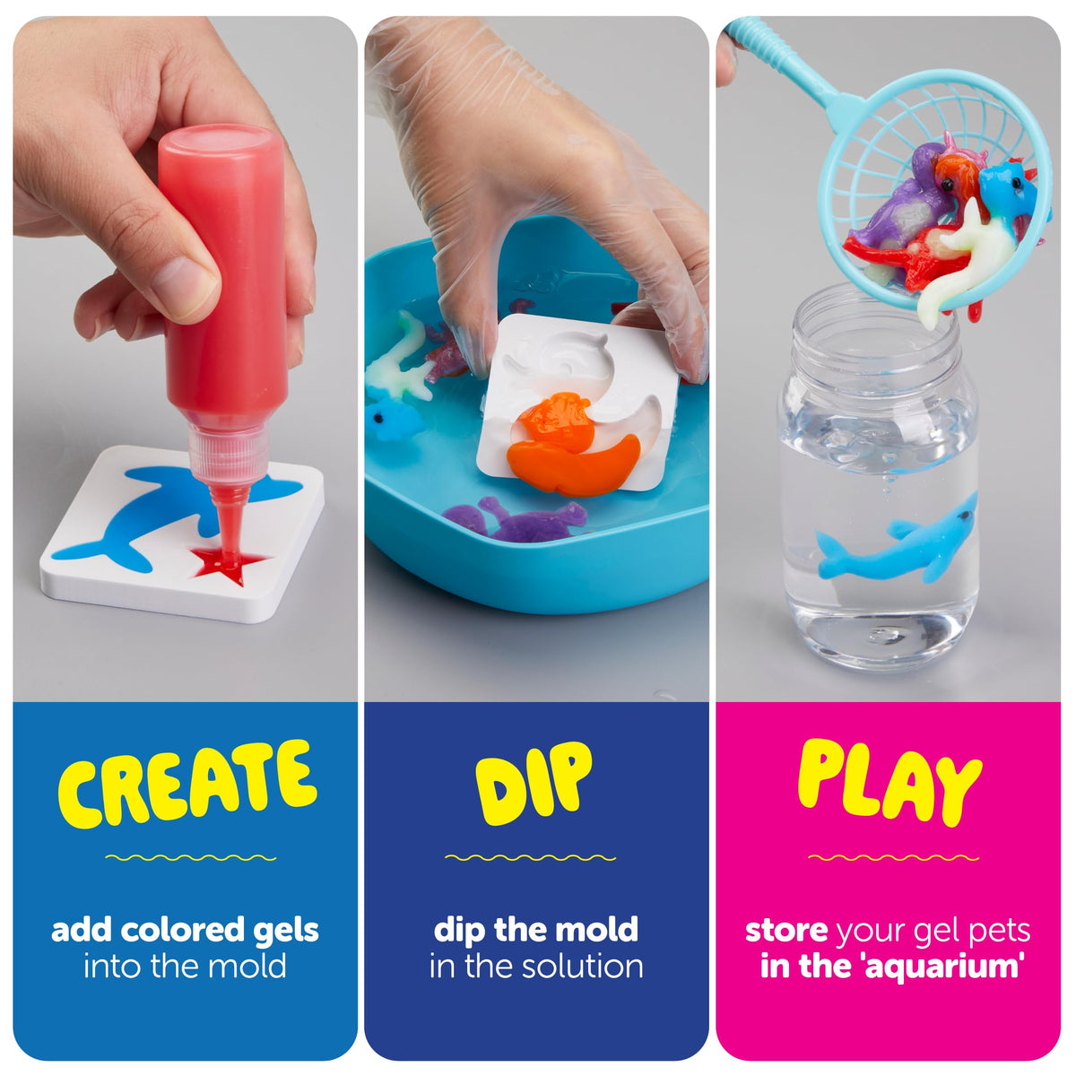 Dan&Darci Aqua Fairy Water Gel Kit dinosaur mold for hands-on creativity