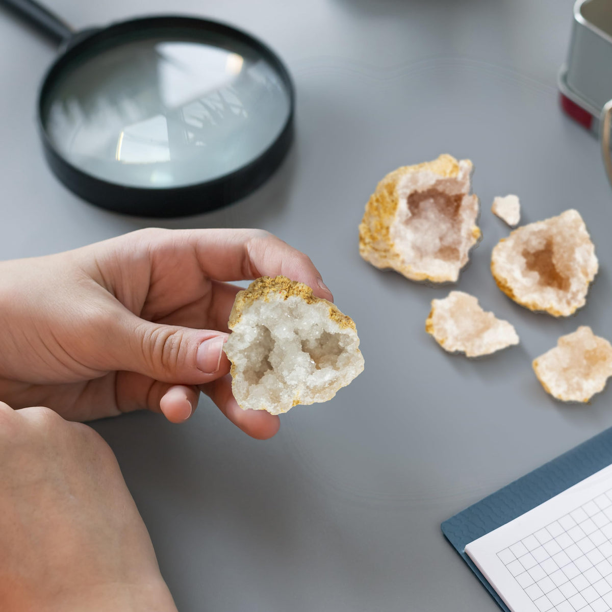 Dan&Darci Break Your Own Geodes crystal collection on display ready for sharing.
