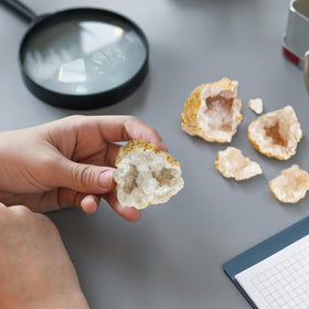 Dan&Darci Break Your Own Geodes crystal collection on display ready for sharing.