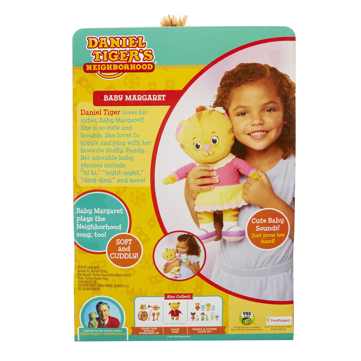 Daniel Tiger's Baby Margaret plush with included batteries for instant fun