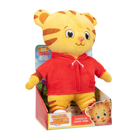 Daniel Tiger's Neighborhood 12 inch plush on a bedtime shelf for night-time comfort.
