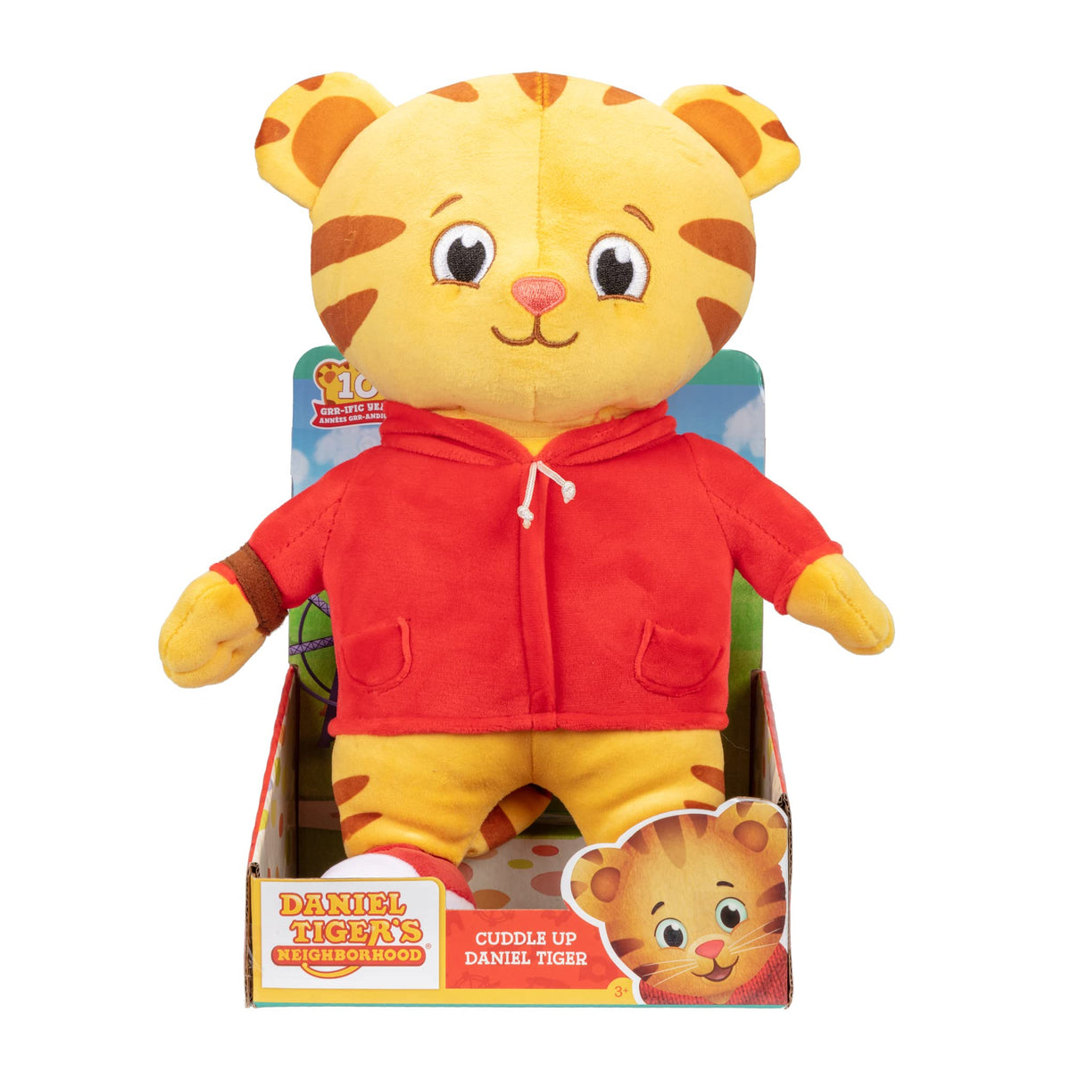 Daniel Tiger's Neighborhood plush vibrant outfit with watch, great for daily routines.