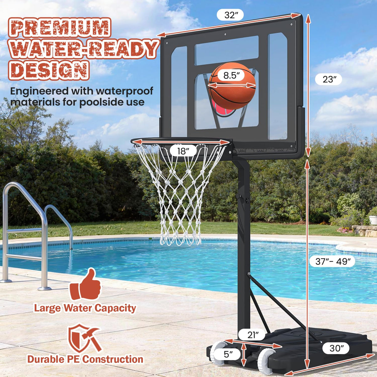 Danrelax height adjustment mechanism lets users tailor hoop height