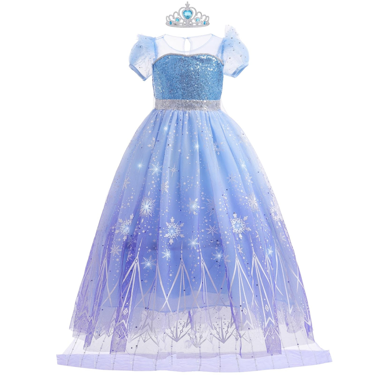 Danvren princess dress with crown and cape for magical pretend play