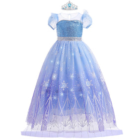 Danvren princess dress with crown and cape for magical pretend play