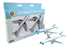 Daron Air Force One 2-plane set front view for imaginative play and storytelling with blue and white planes