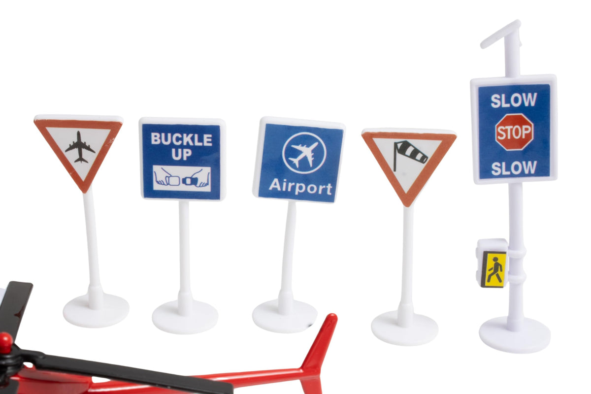 Daron Delta airport barricades and safety signs add realistic play cues.