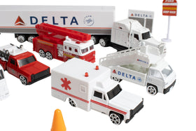 Daron Delta airport eight-free-wheeling-vehicles for active, tactile play.
