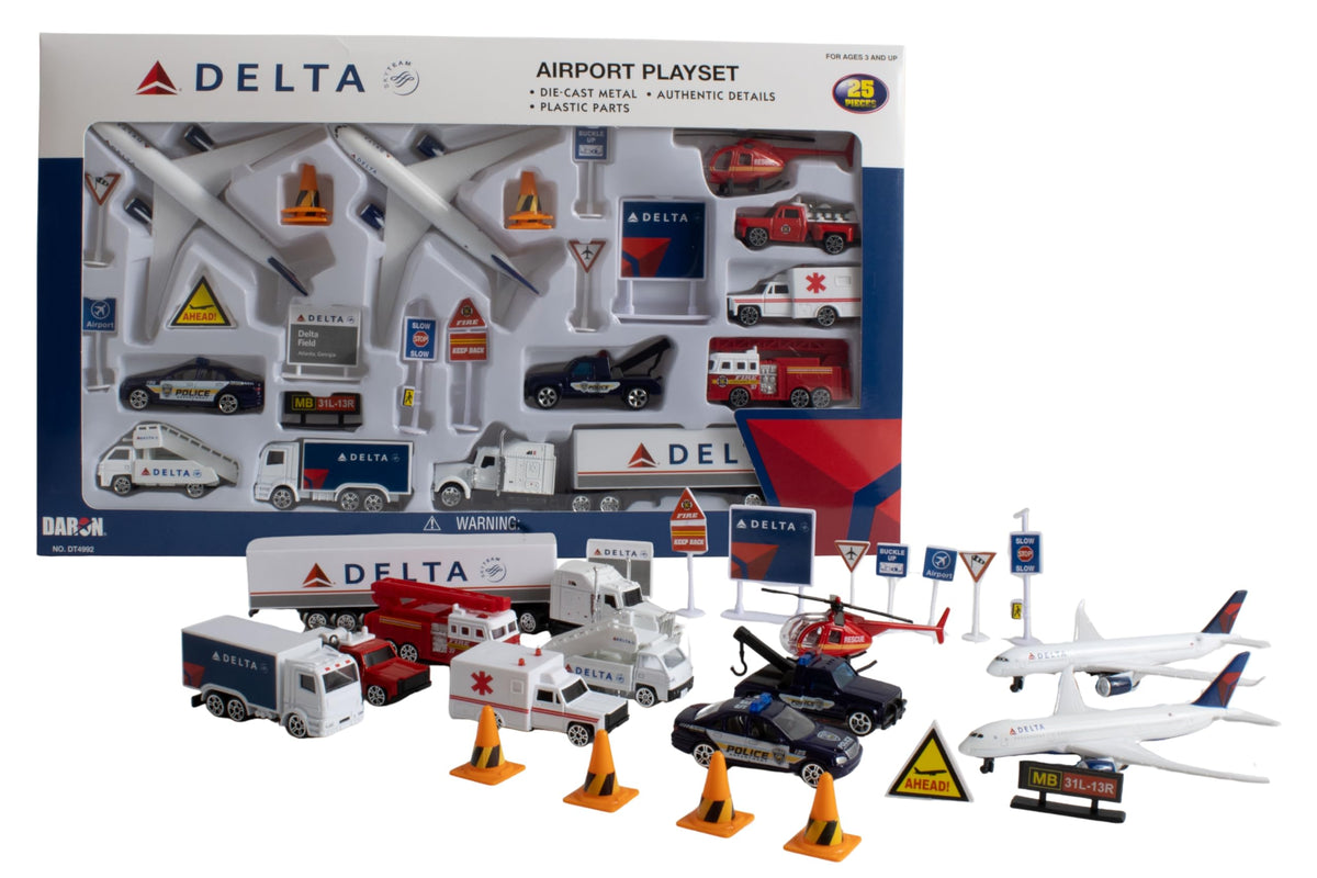 Daron Delta airport two-delta-airliners for imaginative play and collectible display.