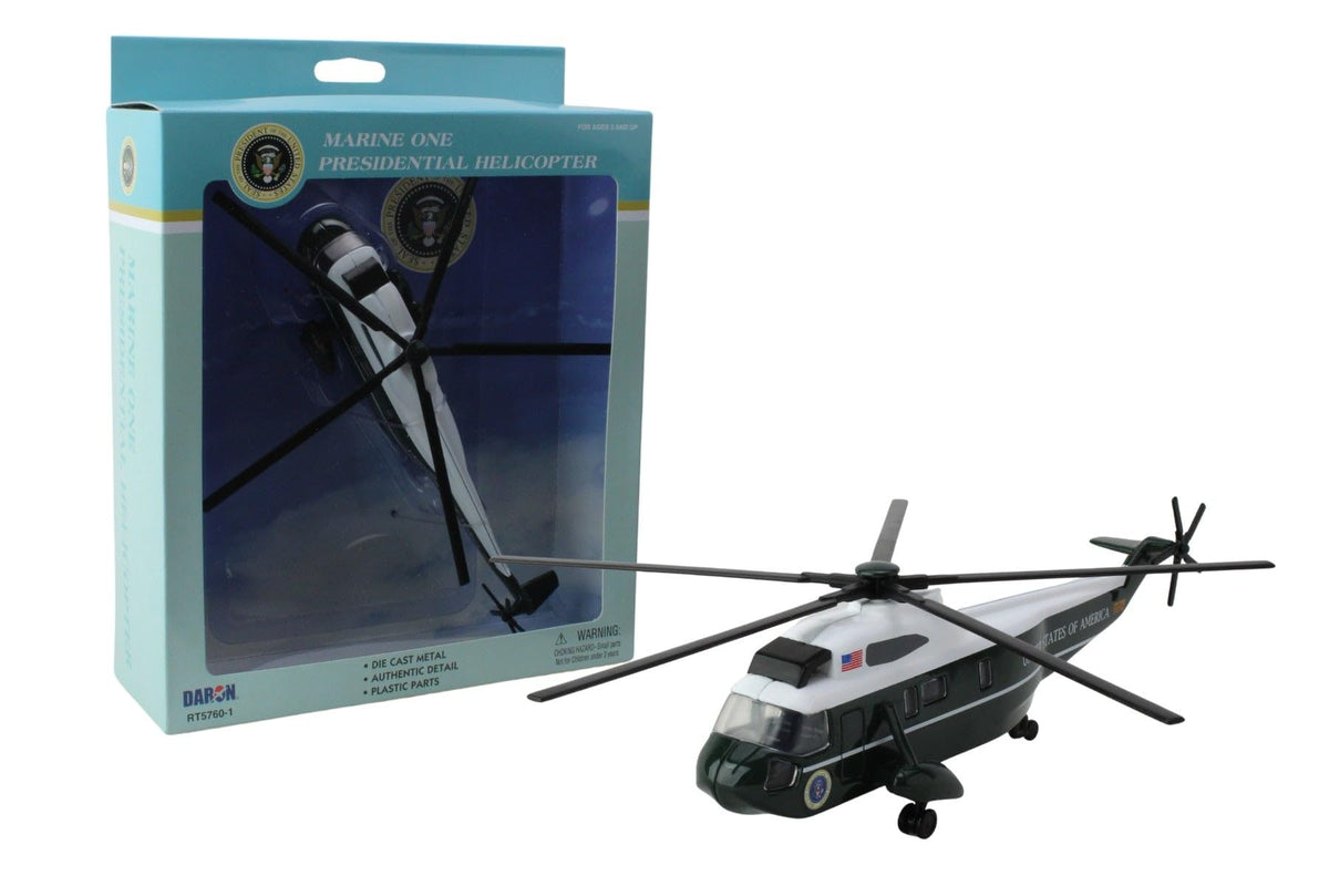 Daron Marine One VH-3D helicopter with moving rotors for imaginative play.