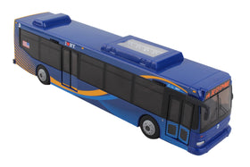Daron MTA Bus 11-inch model in blue livery for imaginative play and display.
