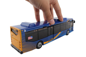Daron MTA Bus friction-powered, battery-free play session.