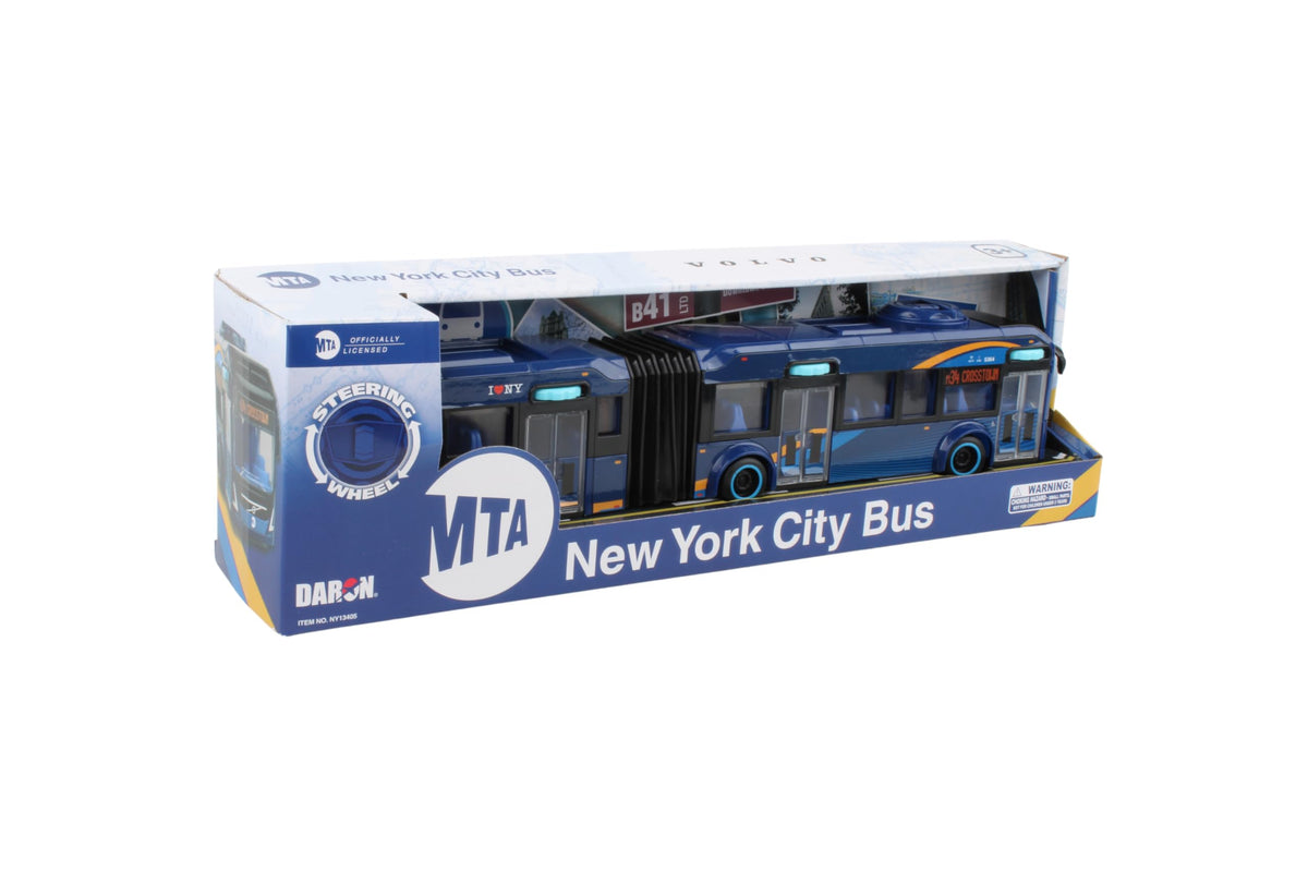 Daron MTA Volvo NYC Bus side view highlighting large scale for easy handling