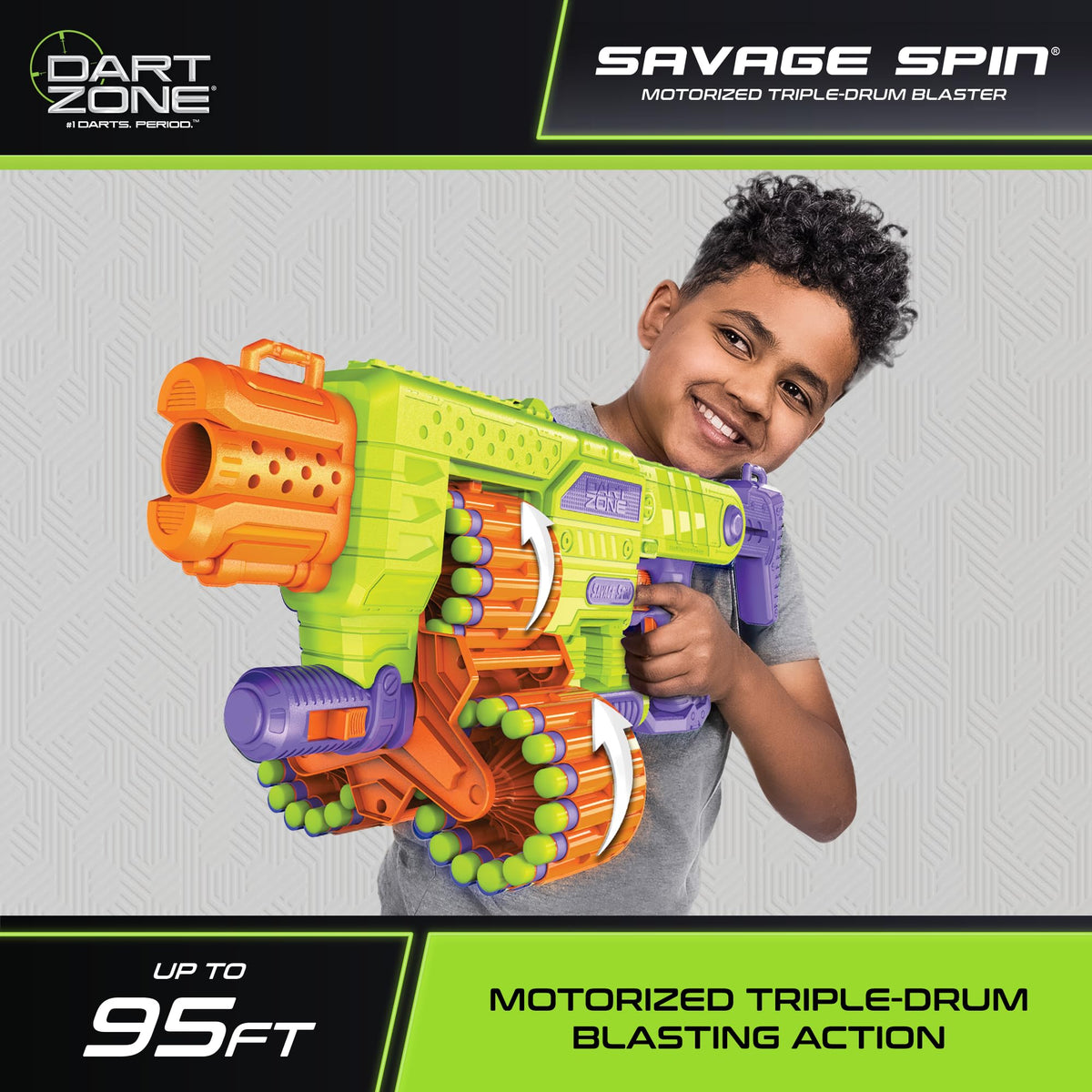 Savage Spin includes 45 universal darts for broad compatibility and practice.