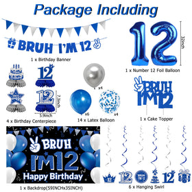 DARUNAXY blue 32-inch 12-number balloon focal point for photos