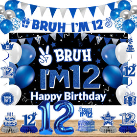 DARUNAXY bruh-im-12 banner decor for a bold party backdrop