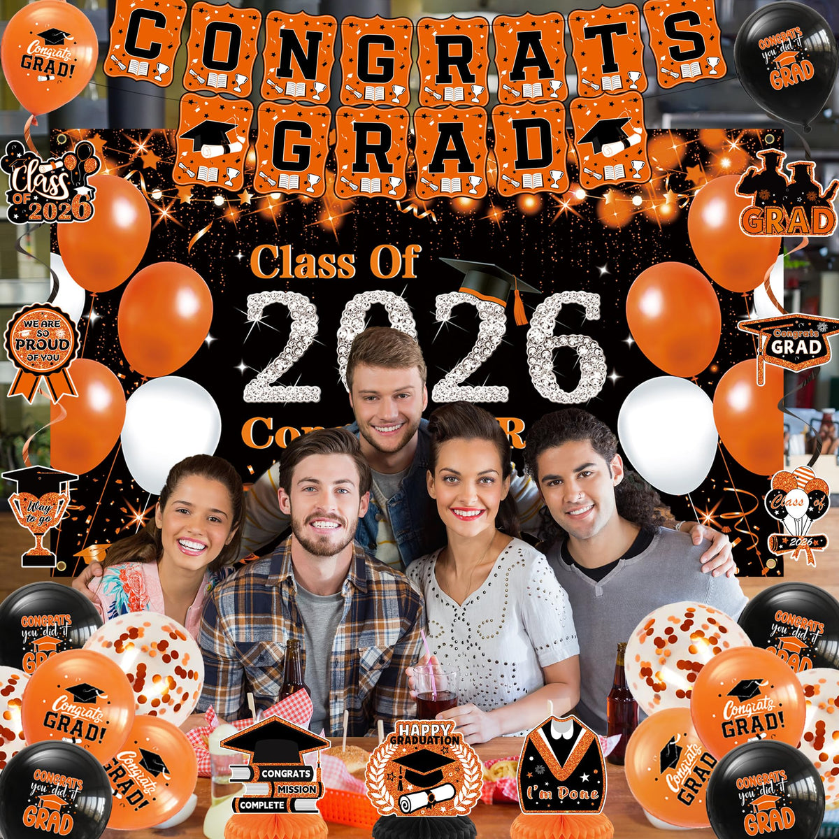 DARUNAXY graduation party confetti balloons brighten tables