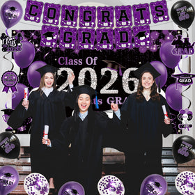 DARUNAXY Purple hanging swirls enhance the party vibe and movement.