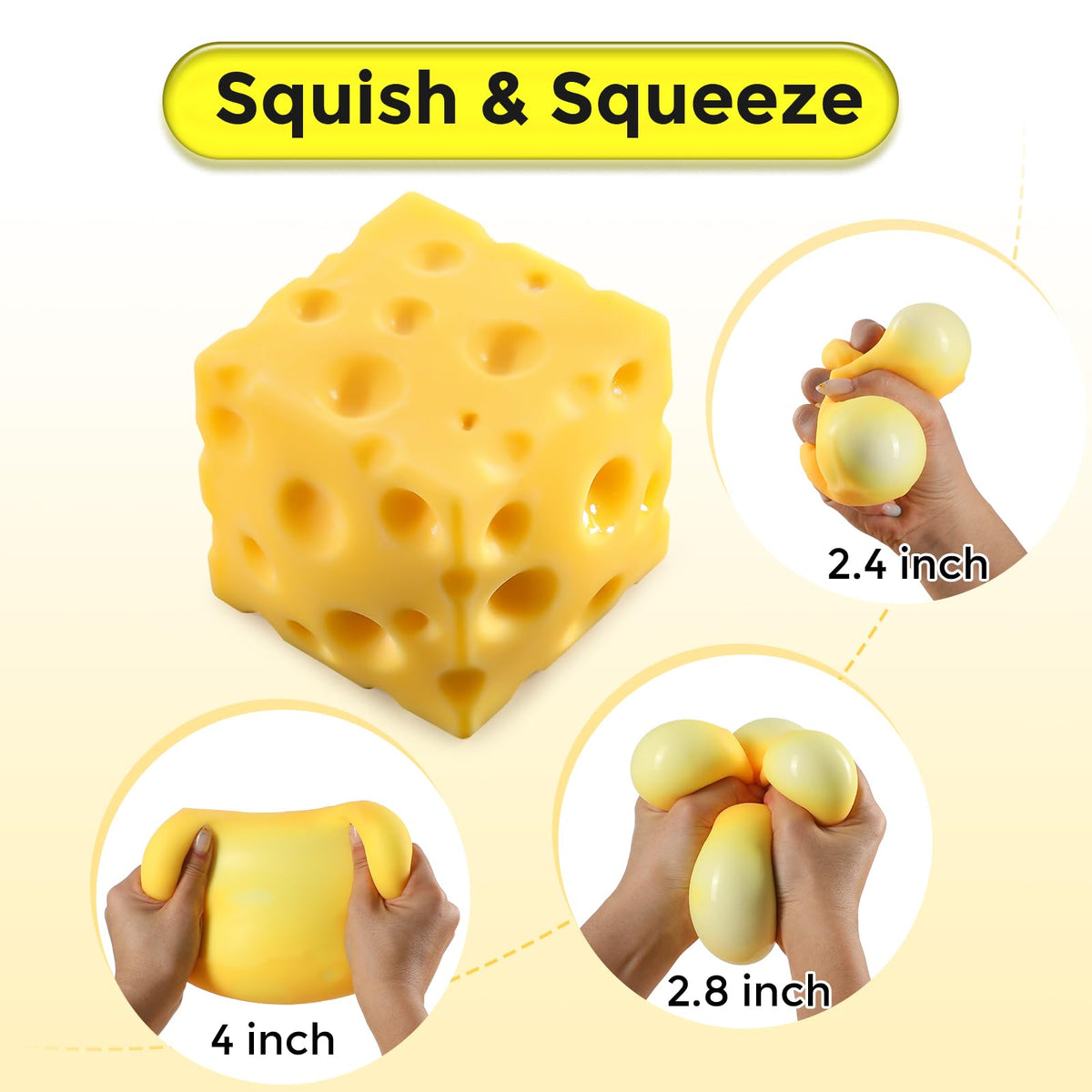 DASDSA Cheese Squishy Cube Block on desk supports calm moments during work.