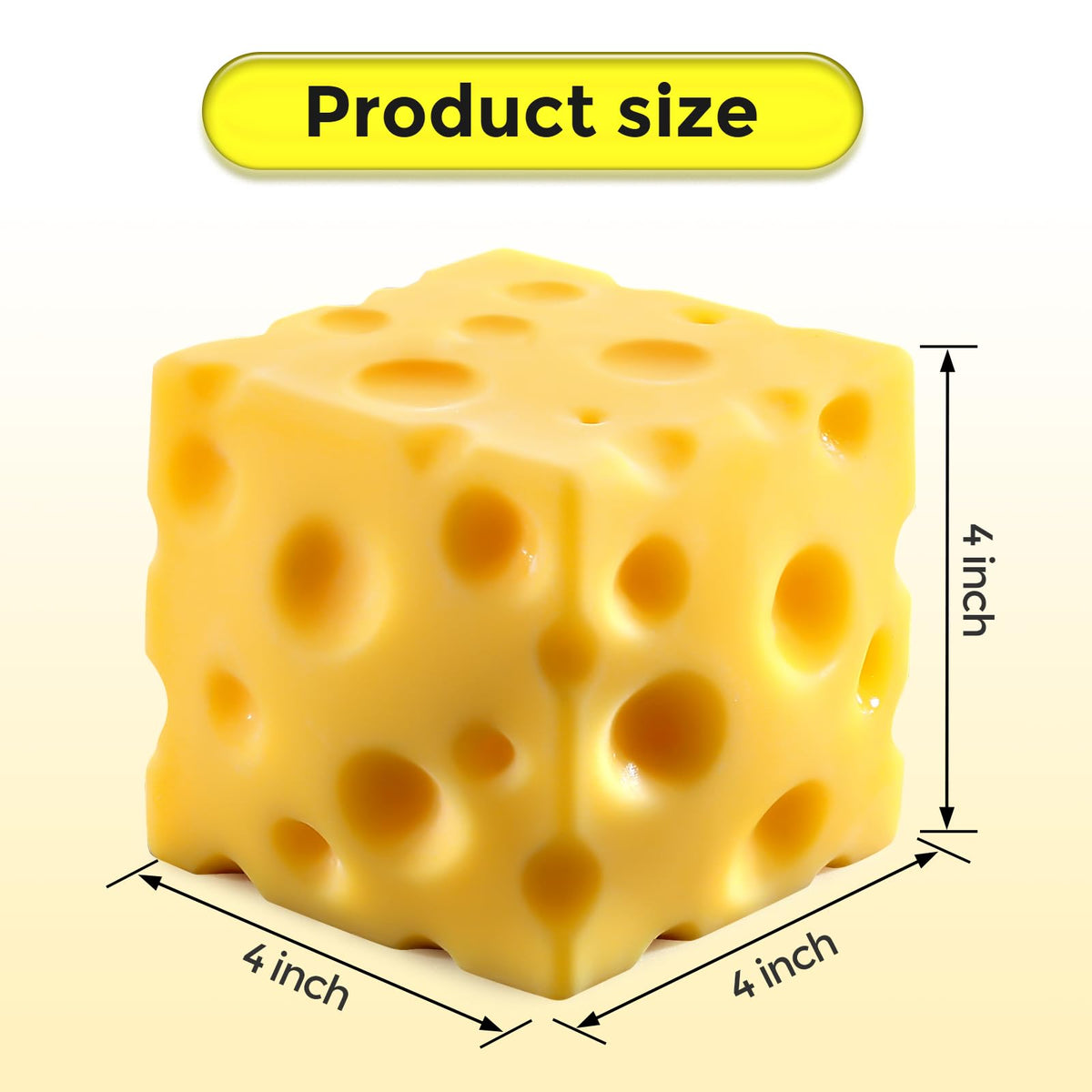 DASDSA Cheese Squishy Cube Block in hand demonstrates portable fidget fun and focus.