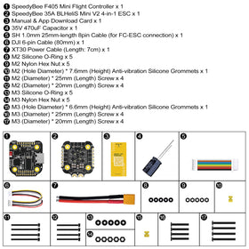 DashRC SpeedyBee F405 Mini frame-fit design, compatible with multiple frame sizes.