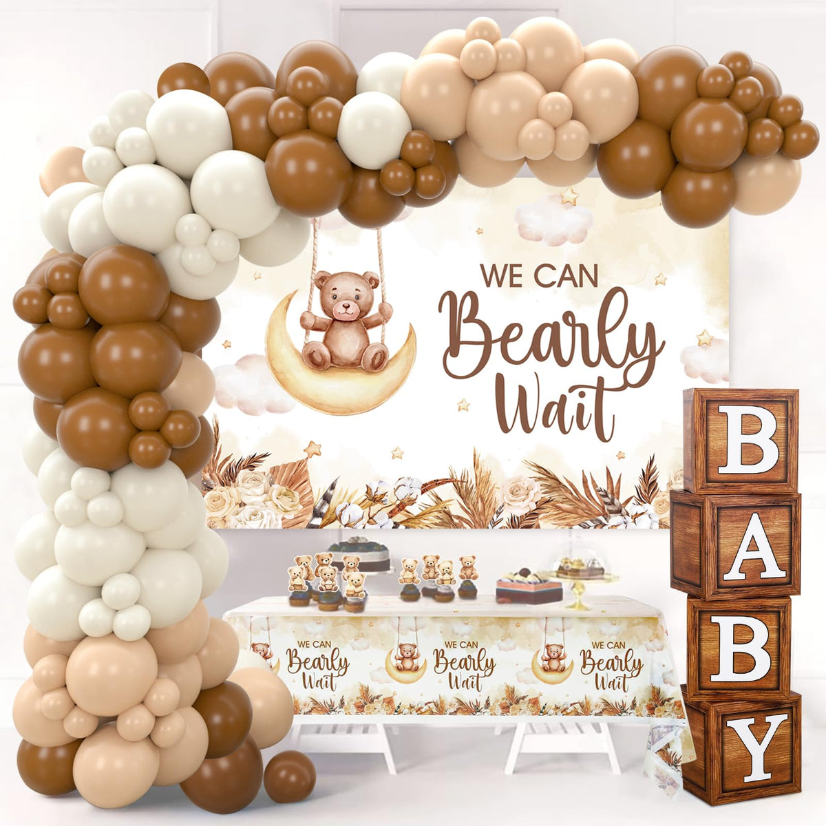 DataMoon baby boxes with letters offer a charming photo backdrop.