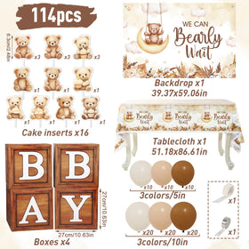 DataMoon boho balloons in brown, white, and tan elevate gender reveals.