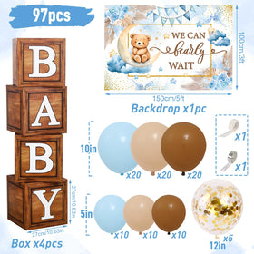 Datamoon We Can Bearly Wait balloon garland highlights party focal point.
