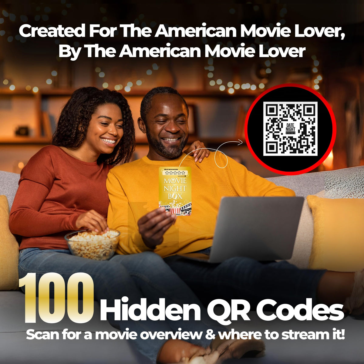 Date Night Brands Movie Night Box on display offers a playful, premium gift experience.