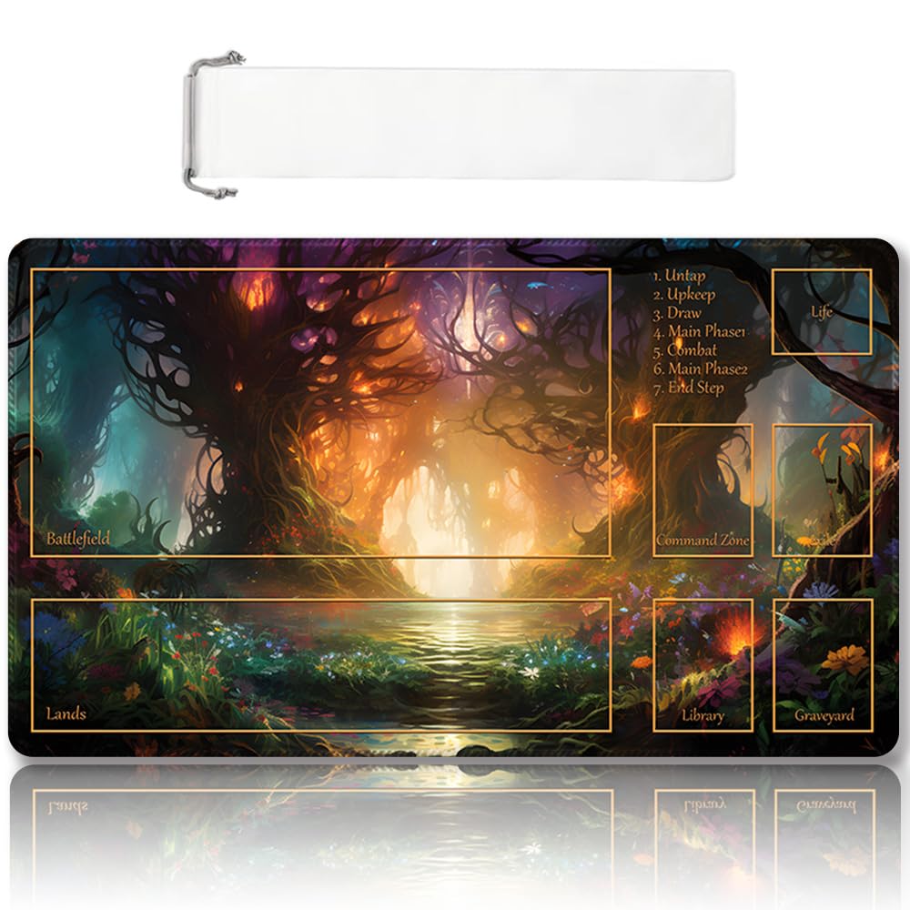 DAUXID premium stitched MTG playmat with zones for organized gameplay and stability