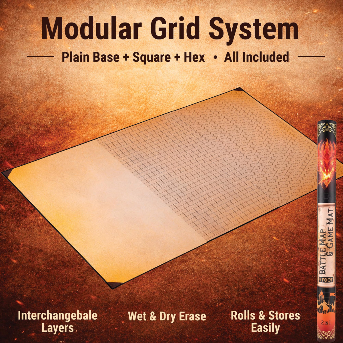 da Vinci's Room square grid dry erase mat enables precise tactical planning.