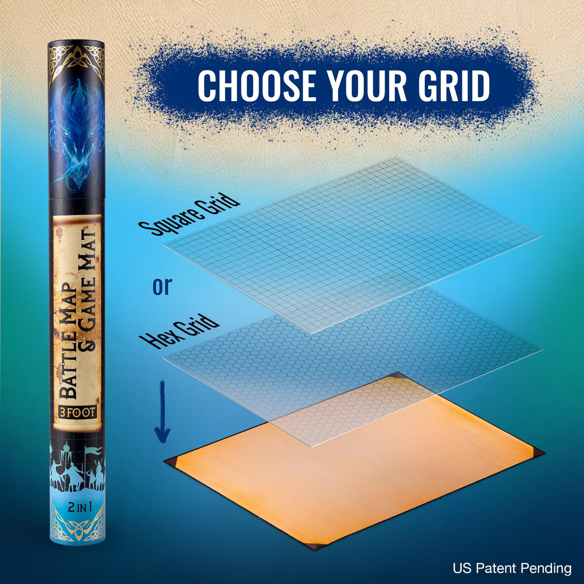 da Vinci's Room square grid mats with precise 1-inch squares for tactical planning
