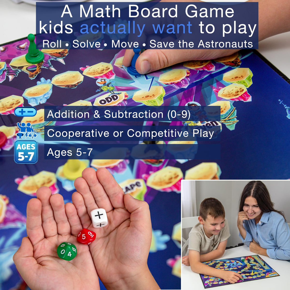 da Vinci's Room Sums in Space players collaborating around table during gameplay