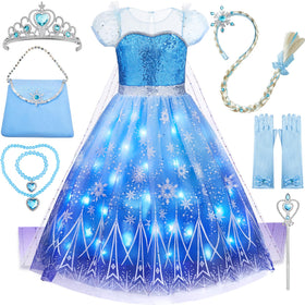 Davvew luminous princess dress with built-in light for magical party moments.