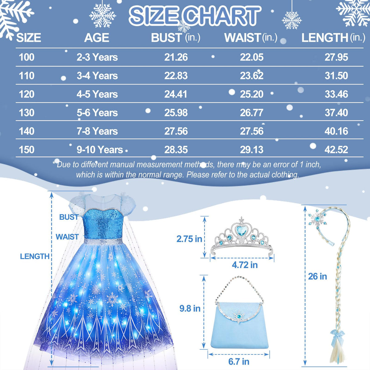 Davvew braids and bag enhance the complete princess look