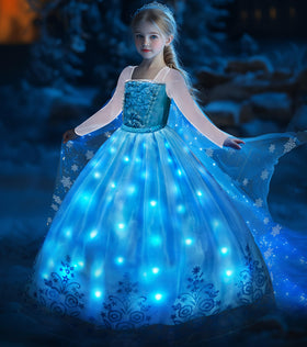 Davvew Princess Dress LED string embedded for a safe, eye-catching glow