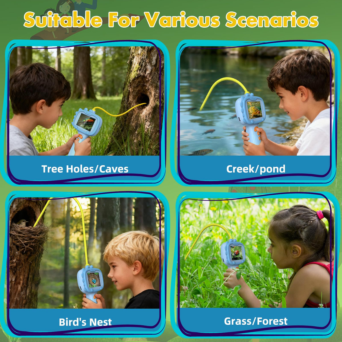 Gift-ready Daxiongmao STEM toy endoscope for kids aged 3-8.