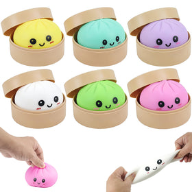 Dayingjiang pink dumplings squishies with steamer for quiet desk stress relief