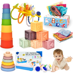 Dazhshun 6-in-1 stacking cups for color and motor skills development