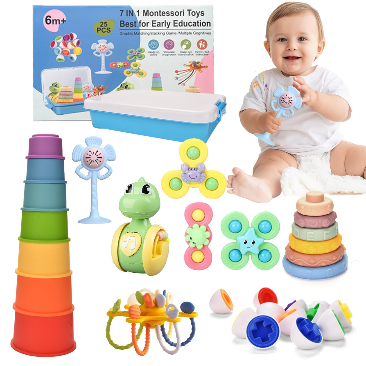Dazhshun rainbow cups for stacking and color recognition
