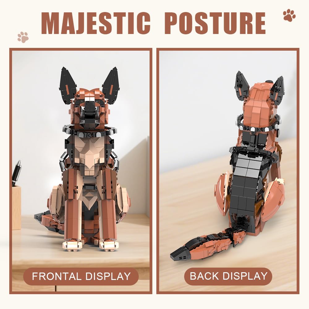 DBBBRIXIFY German Shepherd model with wagging tail invites dynamic storytelling moments