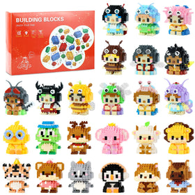 DBPBToU mini building blocks panda set for kids, Easter basket filler and classroom prize
