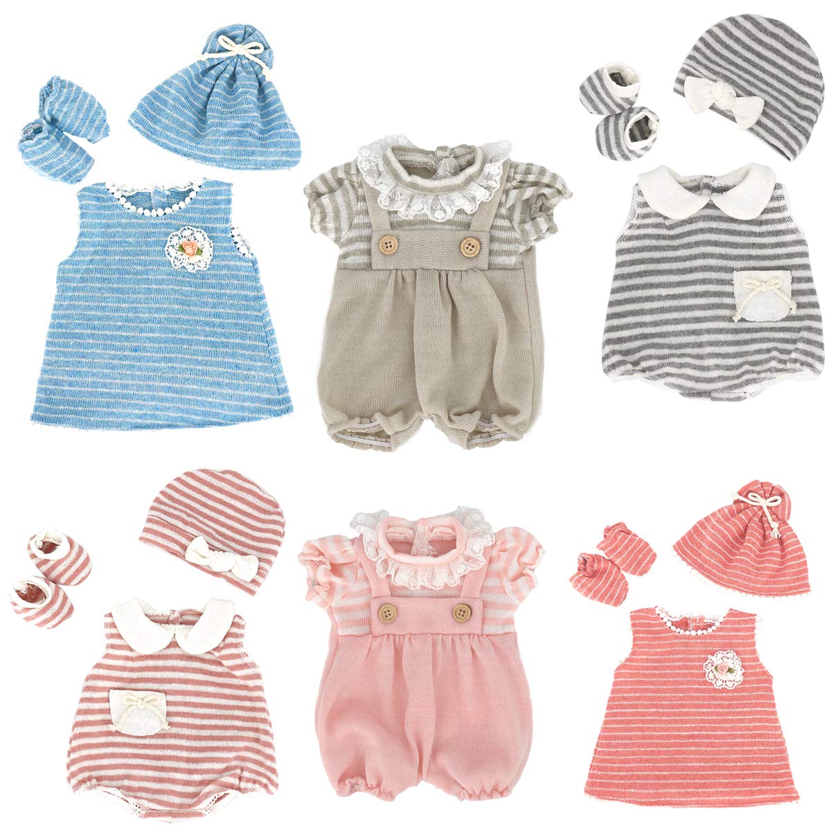 DC-BEAUTIFUL 6-set doll clothes collection offers versatile outfits for 14-18 inch dolls.