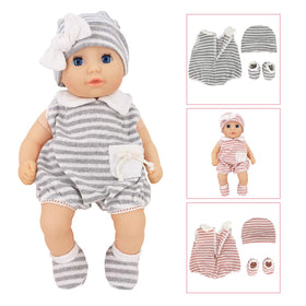 DC-BEAUTIFUL colorful striped outfits spark imaginative play for 14-18 inch dolls.