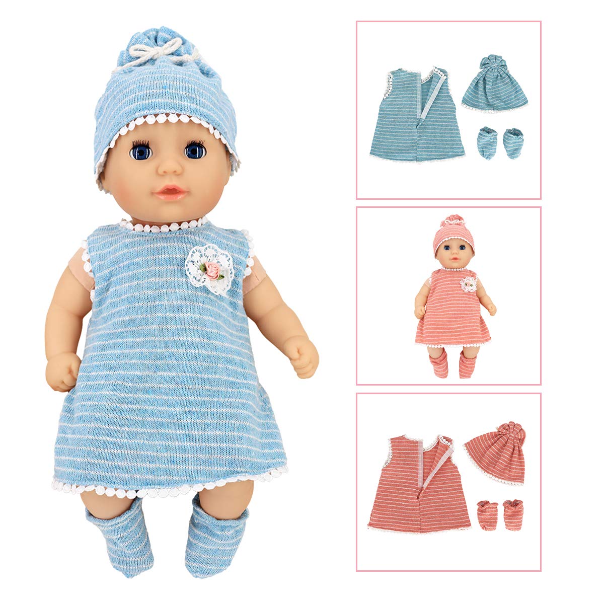 DC-BEAUTIFUL hats and socks complete coordinated doll looks.