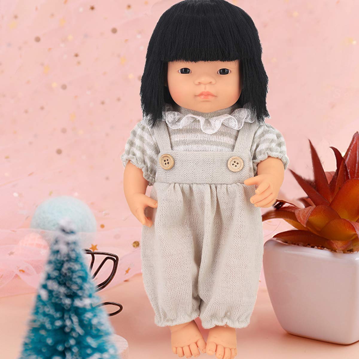 DC-BEAUTIFUL soft wool doll clothes feel gentle on little hands.