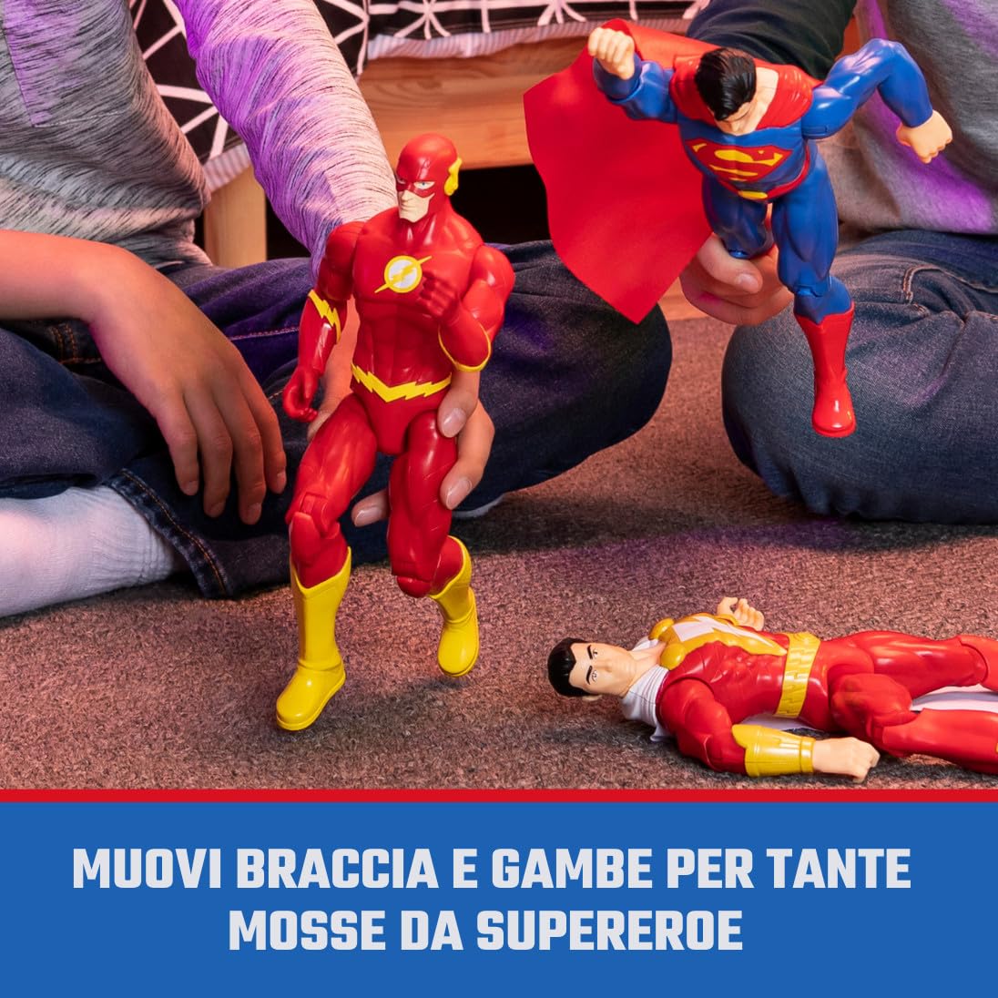 DC Comics The Flash action figure hero pose supports exciting DC adventures.